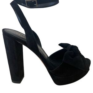 NWOT Pella Moda Black Suede Heels - Size 6.5